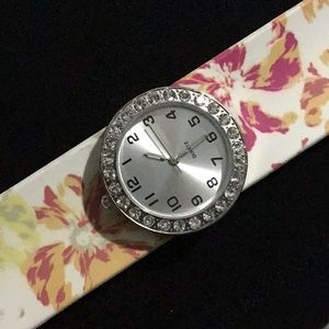 Orange and pink Flower slap watch for the summer